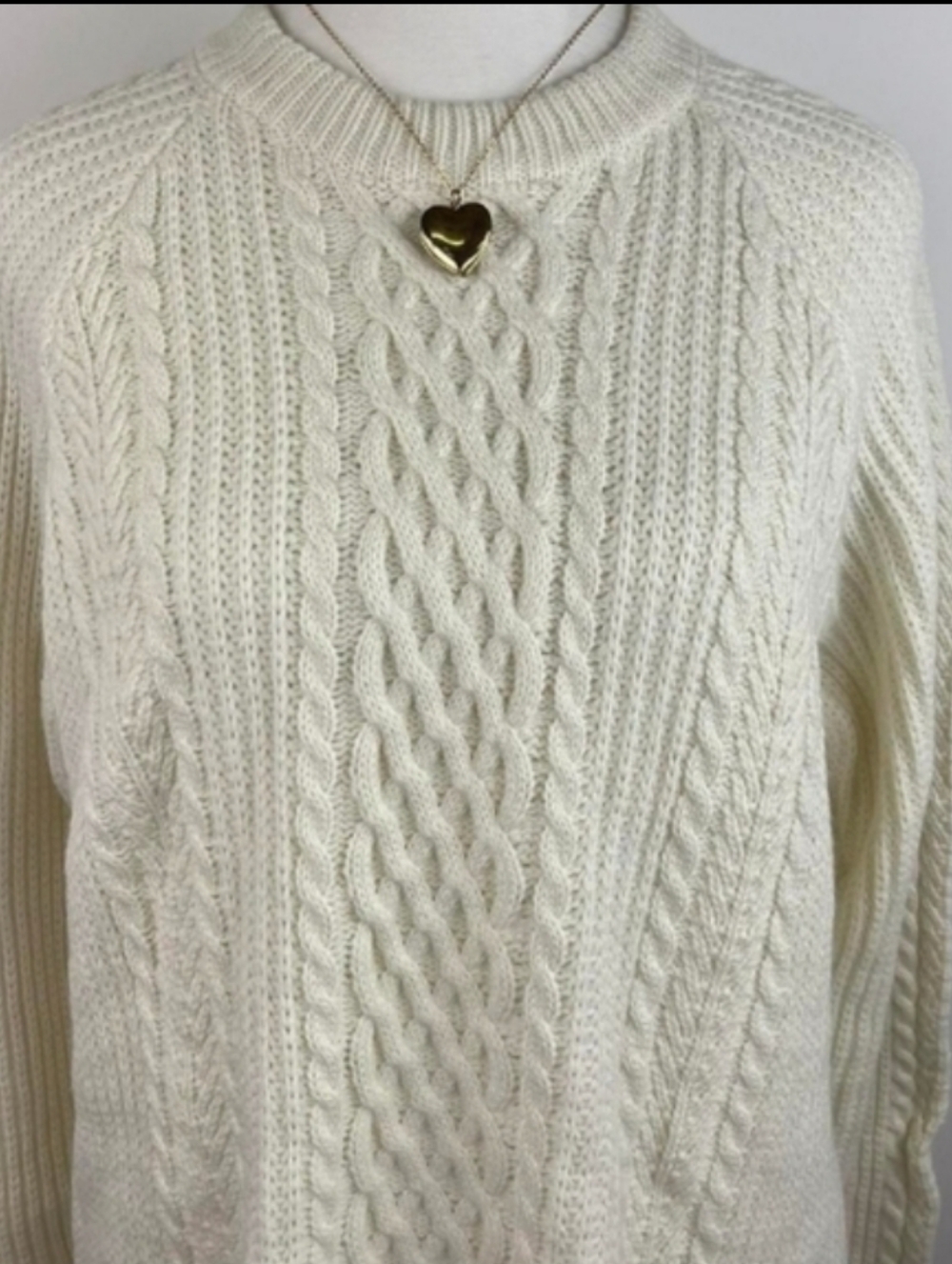 #92 - NWT Eddie Bauer Knit Pullover Sweater, Cream, Women's Medium - Picture 6 of 7